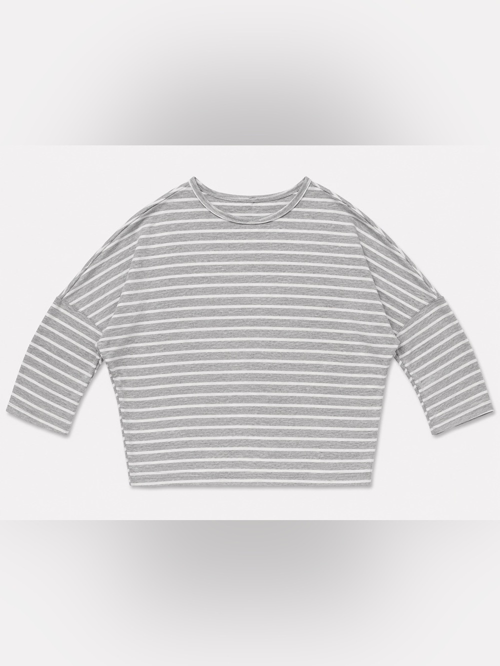 Maurices Gray & White Striped Long Sleeve Tee
